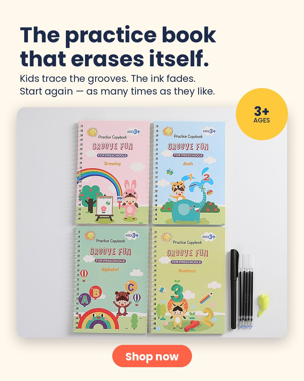 Magic Practice Set — Reusable Learning Books (4-Pack)