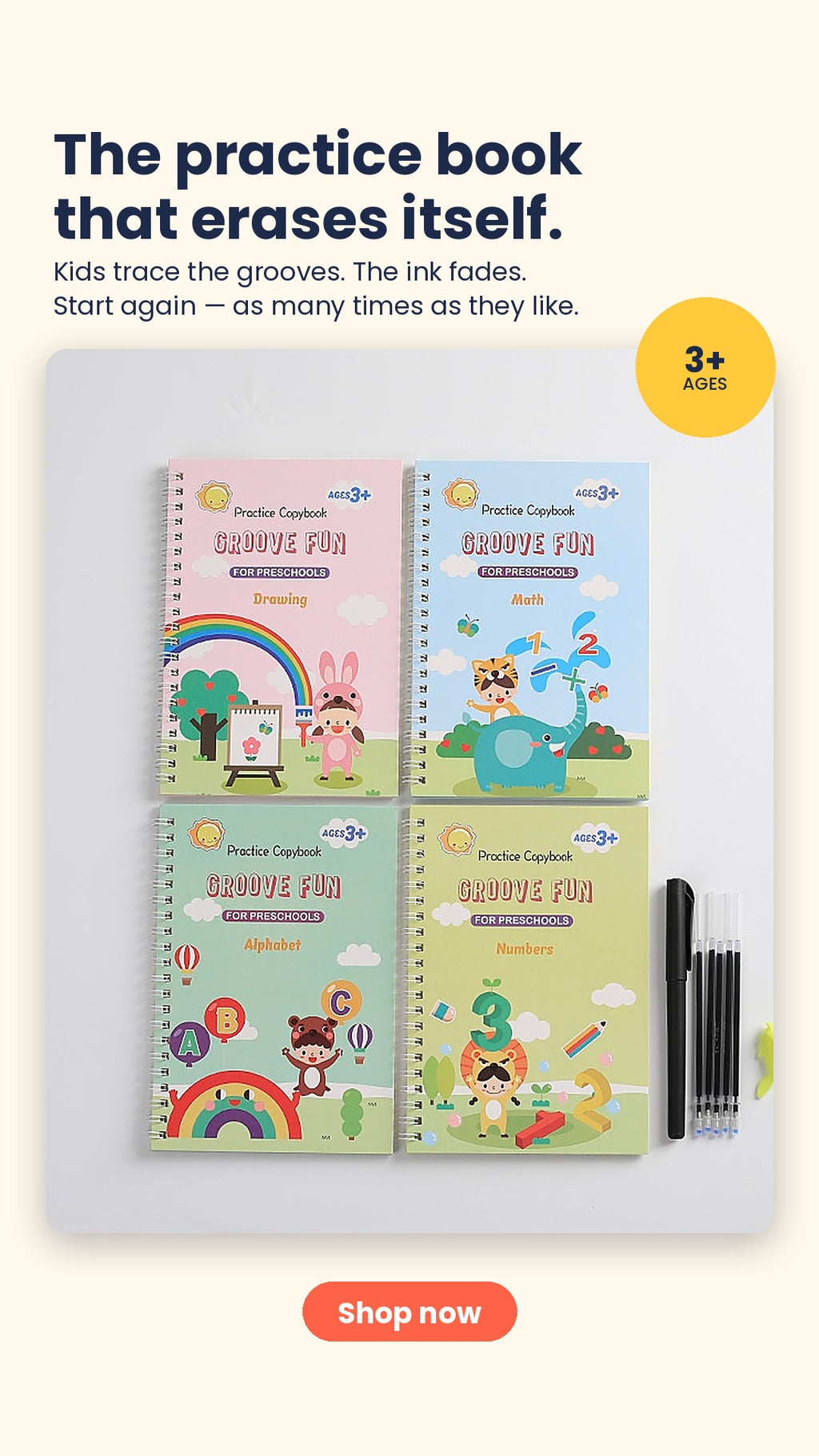 Magic Practice Set — Reusable Learning Books (4-Pack)